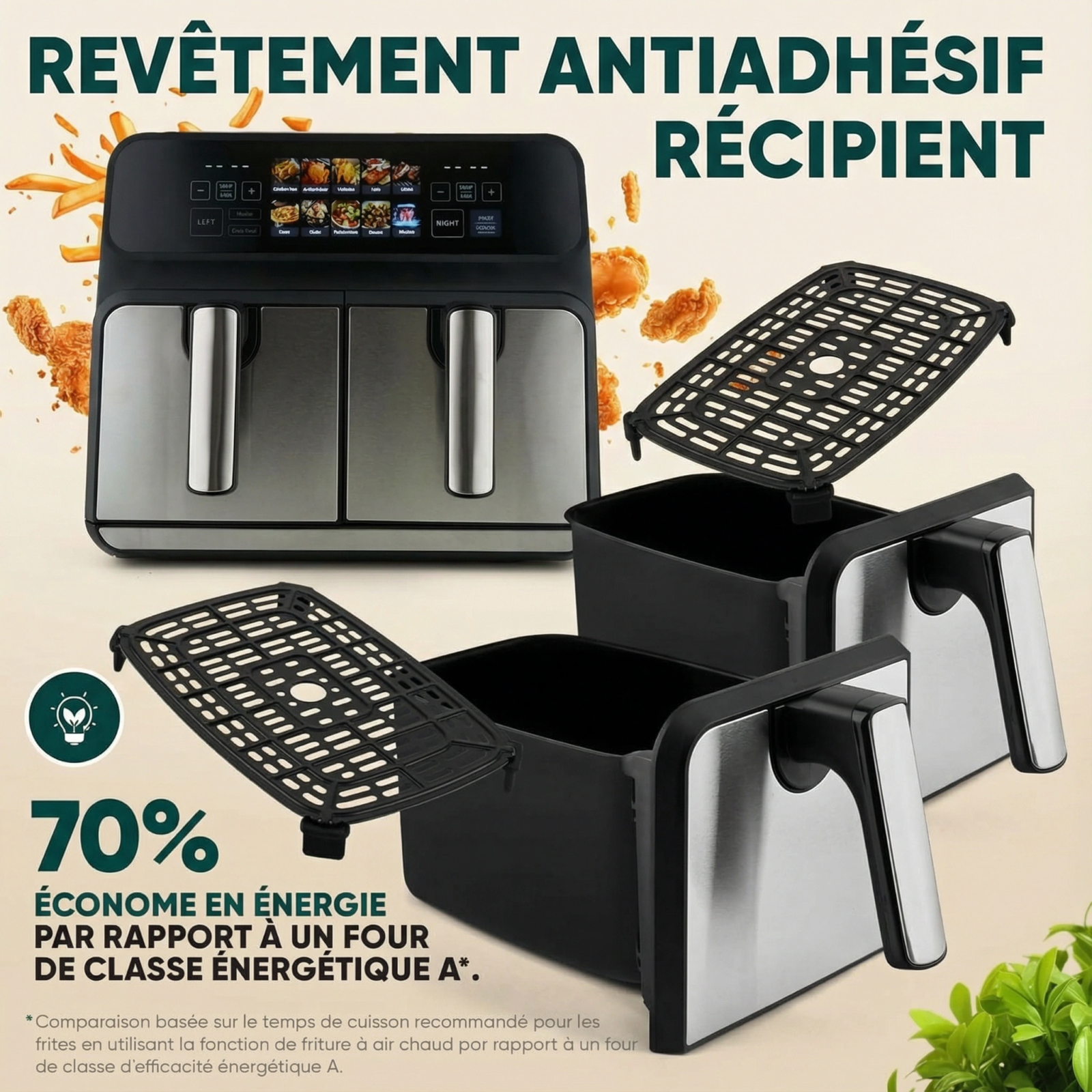 Bacs antiadhésifs, nettoyage sans effort